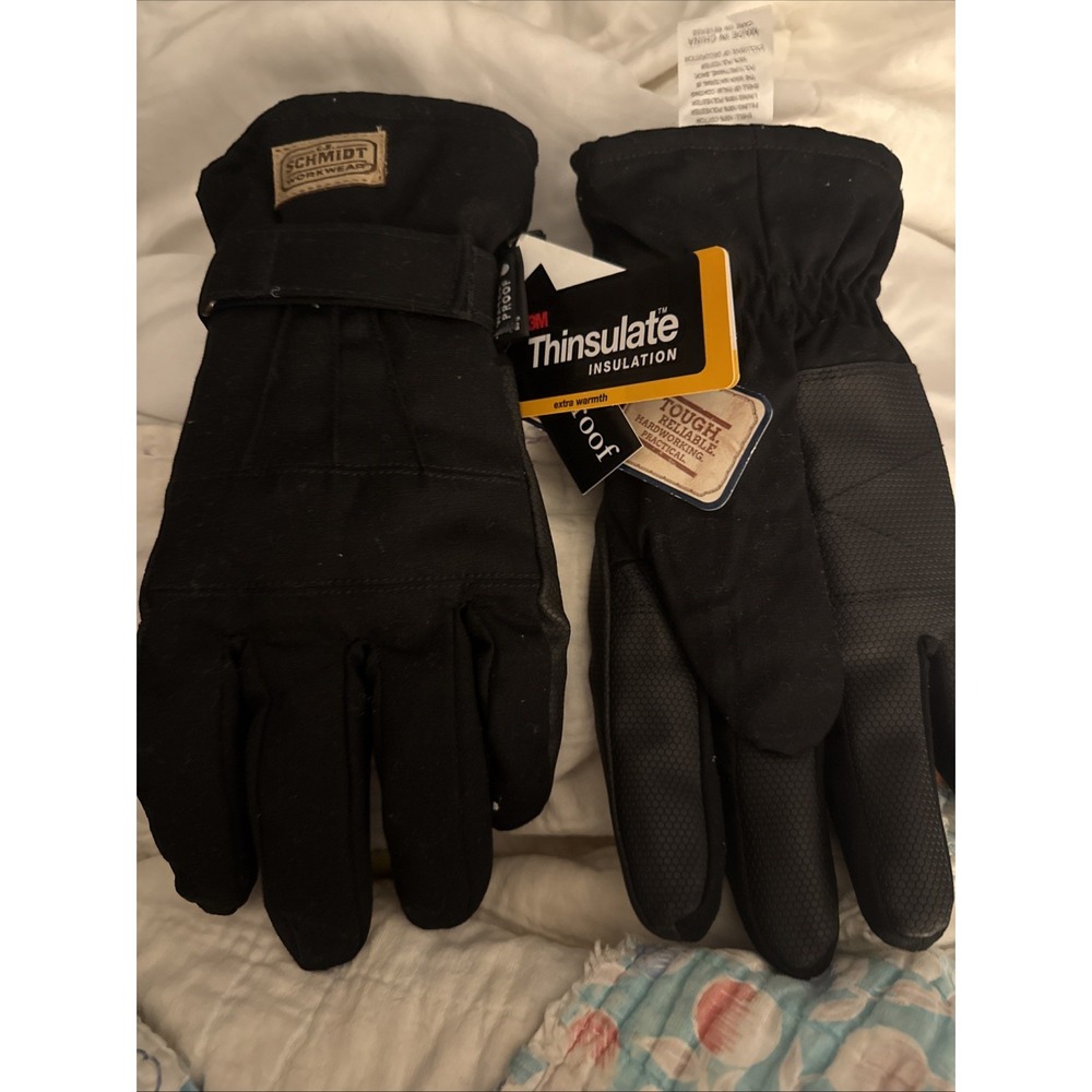 Work Gloves By CE Schmidt Workwear Gloves Sz L Black Insulated Winter Warm Thick